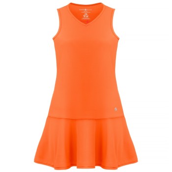 Womens eco light indigo orange dress (recycled)