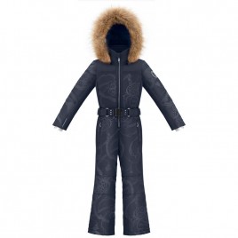 Girls overall embo gothic blue with fake fur