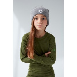 Girls knited hat grey melange