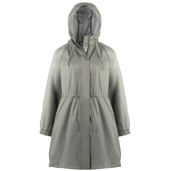 Womens rain coat silver sage green