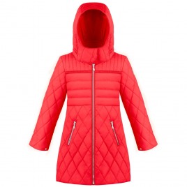 Girls quilted coat techno red