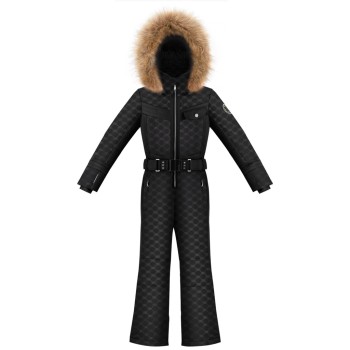 Girls overall embo black with fake fur