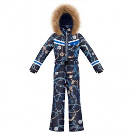 Girls overall jewelry gothic blue with fake fur