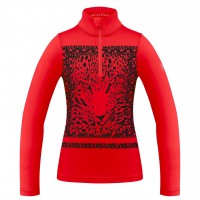 Girls thermo sweater leopard scarlet red