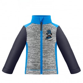 Boys micro fleece jacket melange grey/king blue