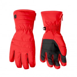 Girls ski gloves scarlet red