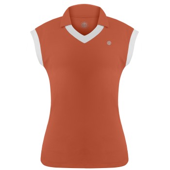 Womens polo shirt electro orange/white