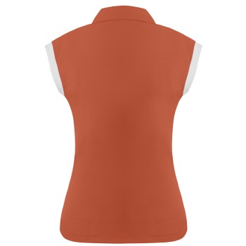Womens polo shirt electro orange/white