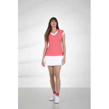 Womens polo shirt electro orange/white