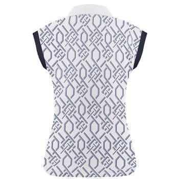 Womens polo shirt diamond white/blue