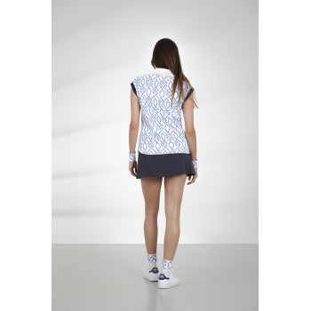Womens polo shirt diamond white/blue