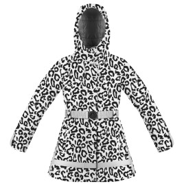 Girls raincoat leopard white
