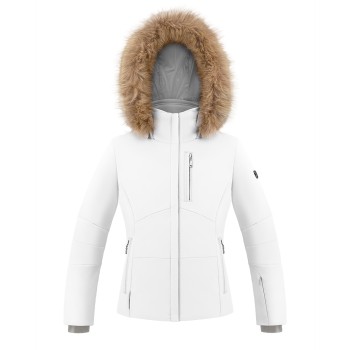 Girls stretch ski jacket white Emma