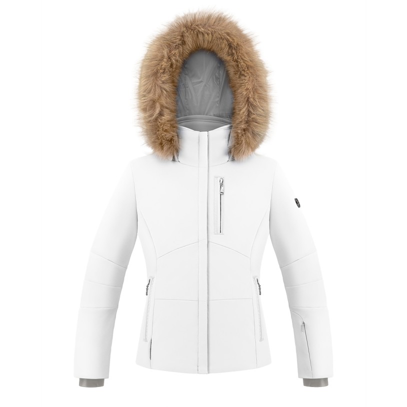 Girls stretch ski jacket white Emma