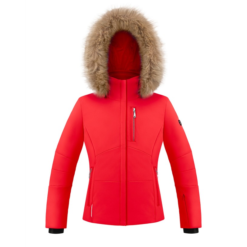 Girls stretch ski jacket scarlet red Emma