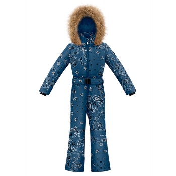 Girls overall paisley blue Jenny with fake fur