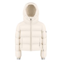 Girls synthetic down ski jacket natural white Chloe