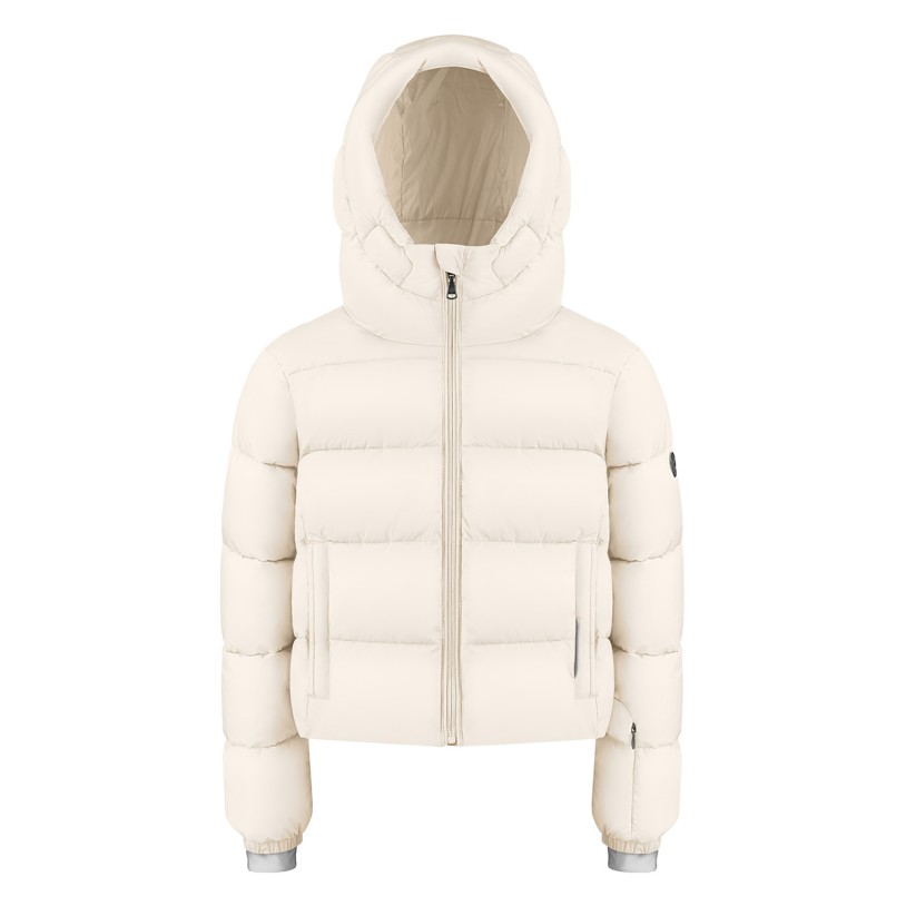 Girls synthetic down ski jacket natural white Chloe