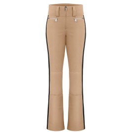 Womens stretch ski pants almond brown/black