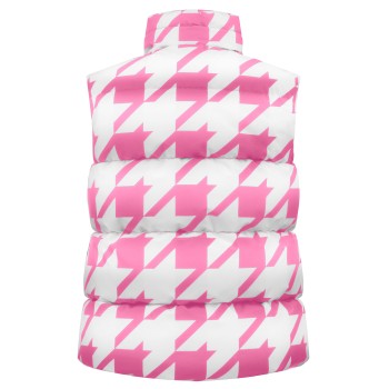 Womens synthetic down vest check lolly pink