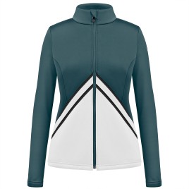 Womens stretch fleece jacket ever green/white