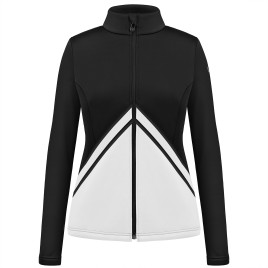 Womens stretch fleece jacket black/white