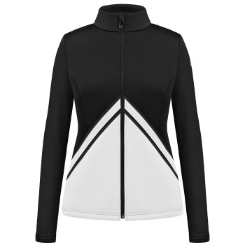 Womens stretch fleece jacket black/white