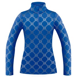 Womens base layer with zip monogram infinity blue