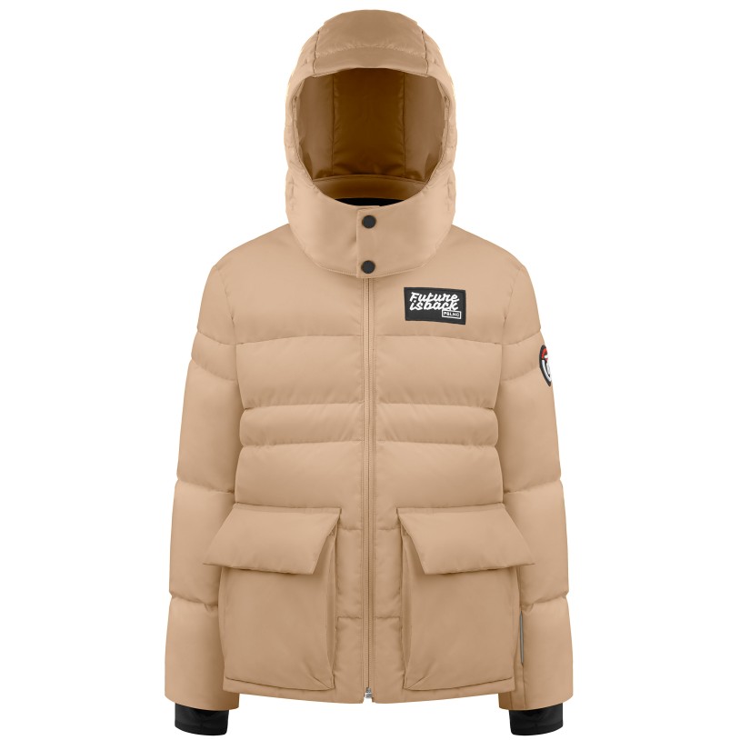 Boys ski jacket almond brown