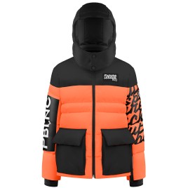 Boys ski jacket print mandarin orange