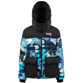 Boys ski jacket nature blue/black