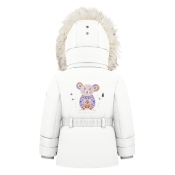 Girls synthetic down ski jacket white June