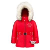 Girls synthetic down ski jacket scarlet red June