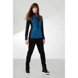 Womens thermo sweater with zip monogram king blue