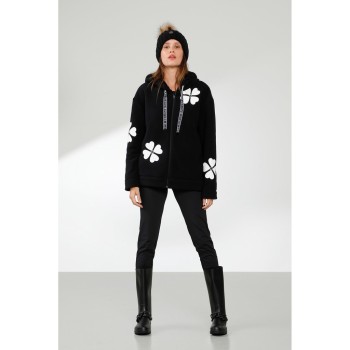 Womens fleece jacket sherpa black