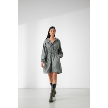 Womens rain coat silver sage green
