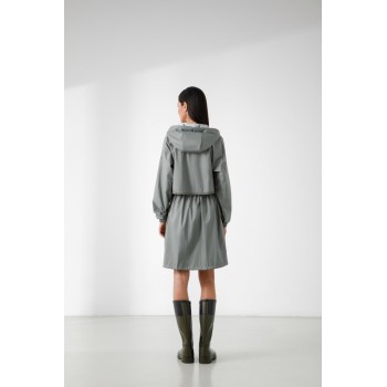 Womens rain coat silver sage green