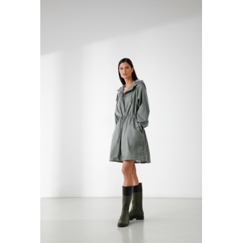 Womens rain coat silver sage green