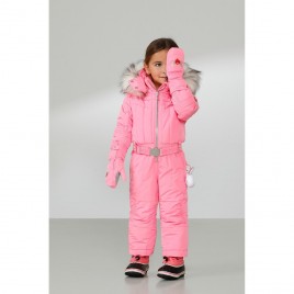 Girls overall glory pink with fake fur